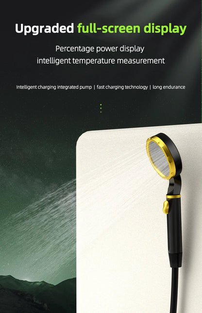Camping Shower Equipment 6000mah Rechargeable Led Display Screen