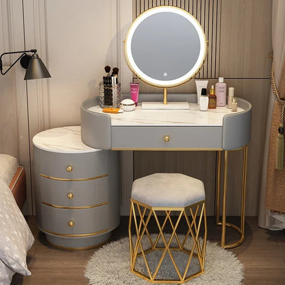 Pink White Vanity Table Women Luxury Nail European