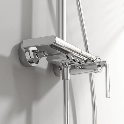 Brushed Rose Gold Bathroom Shower System Faucet 12