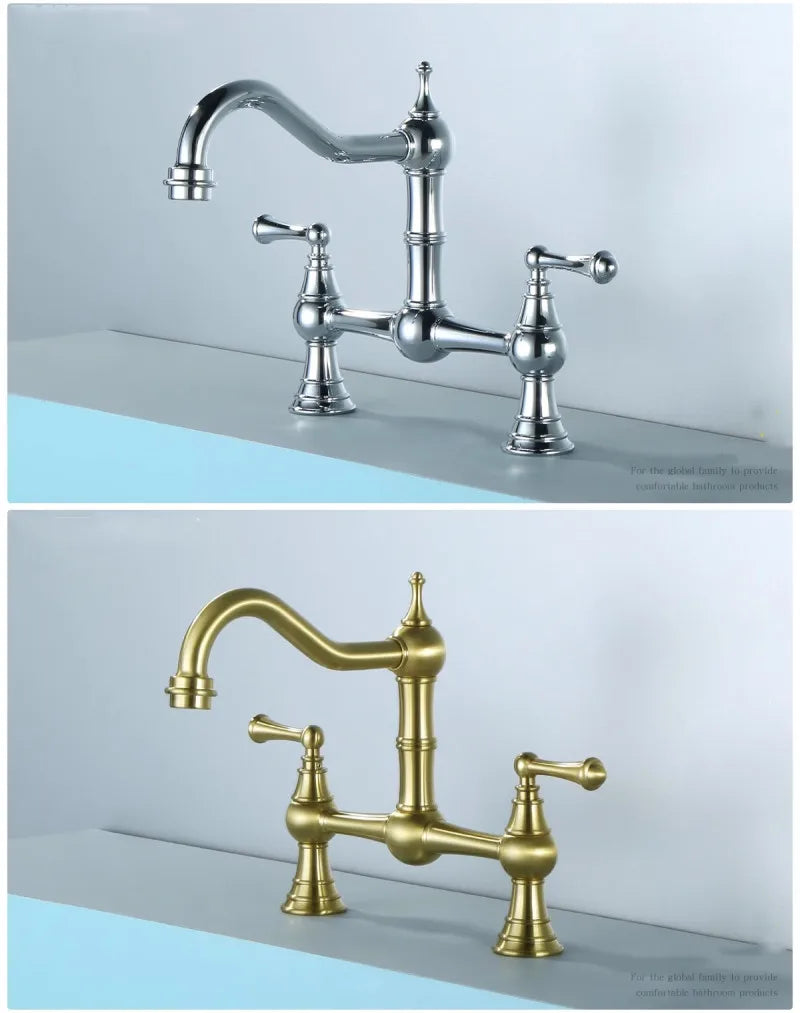 Sink Tap Rotation Total Brass Lead Classical Double