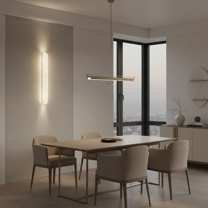 Full Brass Natural Marble Vanity Wall Light Bathroom