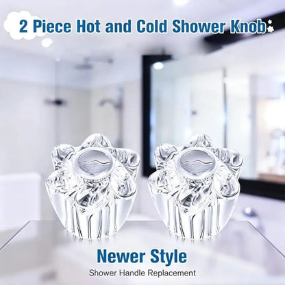Shower Faucet Handle Replacement Knobs Pair Clear Acrylic