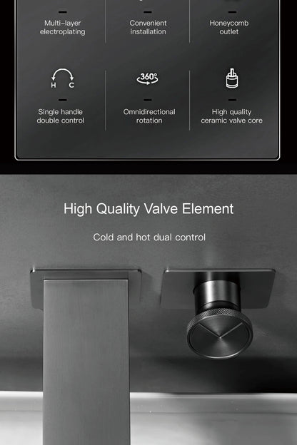 Luxury Brass Chrome Bathroom Faucet Wall Mounted Design