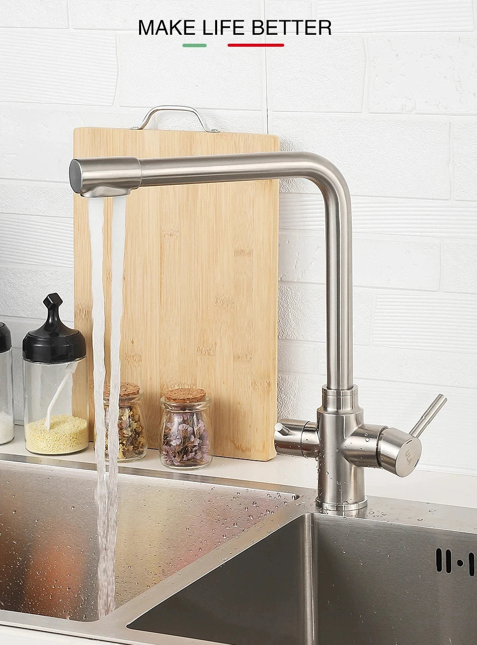 Ula Filtered Faucet Gold Purifier Faucet Dual Sprayer