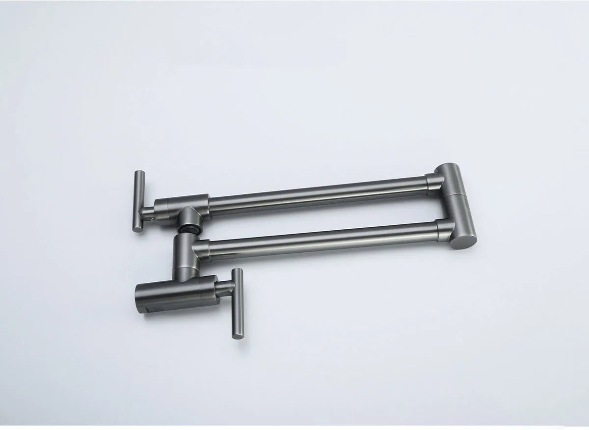 Black Wall Mounted Pot Filler Faucet Swivel Folding