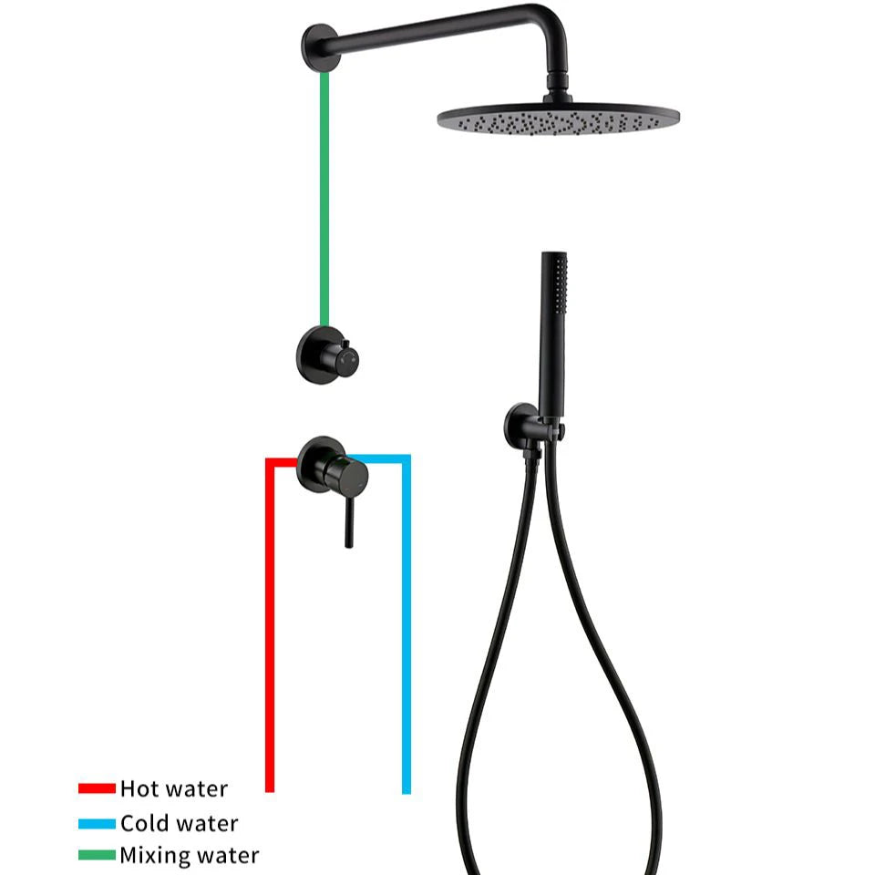 Bathroom Faucet Black Brass Built Installation Rain Shower