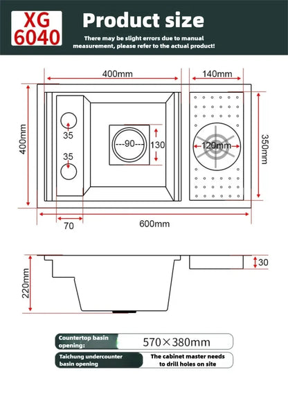 Cup Washer Hidden Bar Sinks Lid Multifunctionalstainless Steel