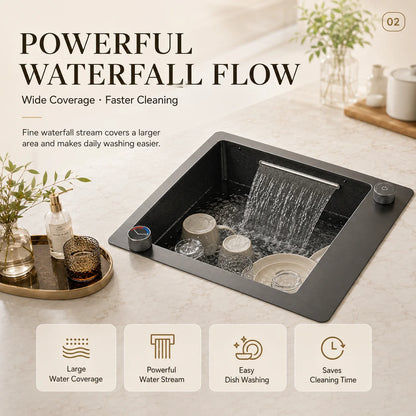 Modern Luxury Waterfall Sink Sus304 Stainless Steel Hidden