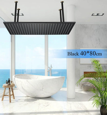 Large Rainfall Shower Faucet Ceiling Installation Bathroom