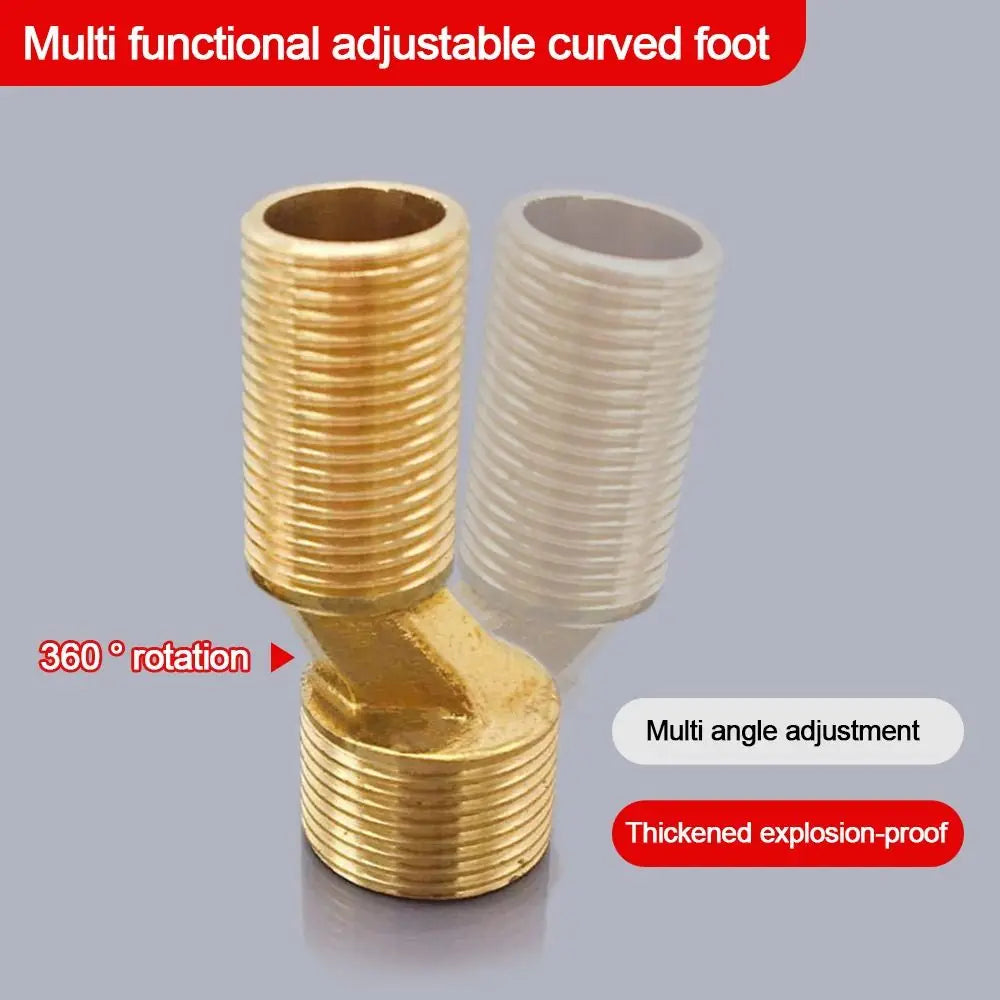 1pcs Copper Angled Curved Foot Lengthened Thickened Shower