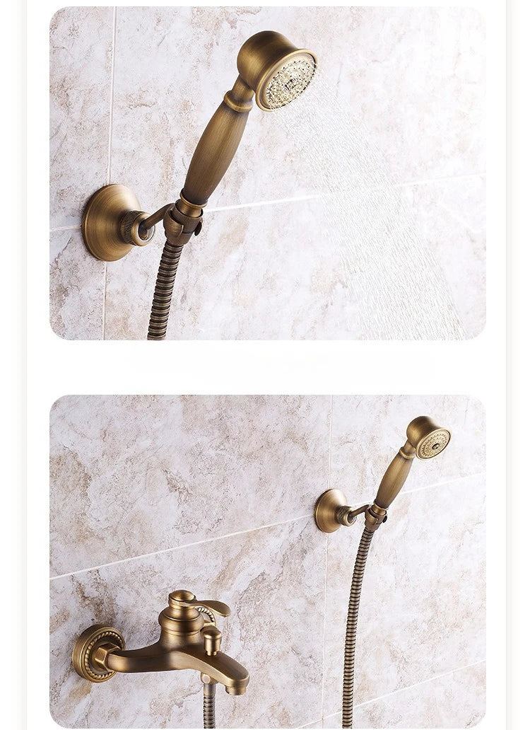 Antique Brass Simple Shower Without Overhead Spray Handheld
