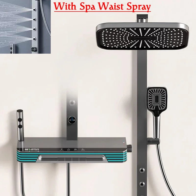 Back Spray Piano Digital Bathrooom Shower System Cold