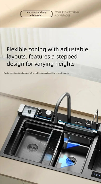 Stainless Steel 100x50cm Large Double Slot Sink Water