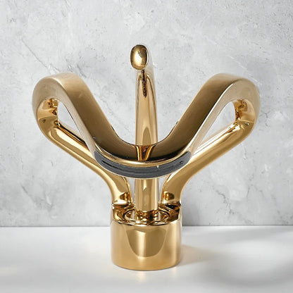Faucet Bathroom Hollow Out Design Waterfall Basin Mixer