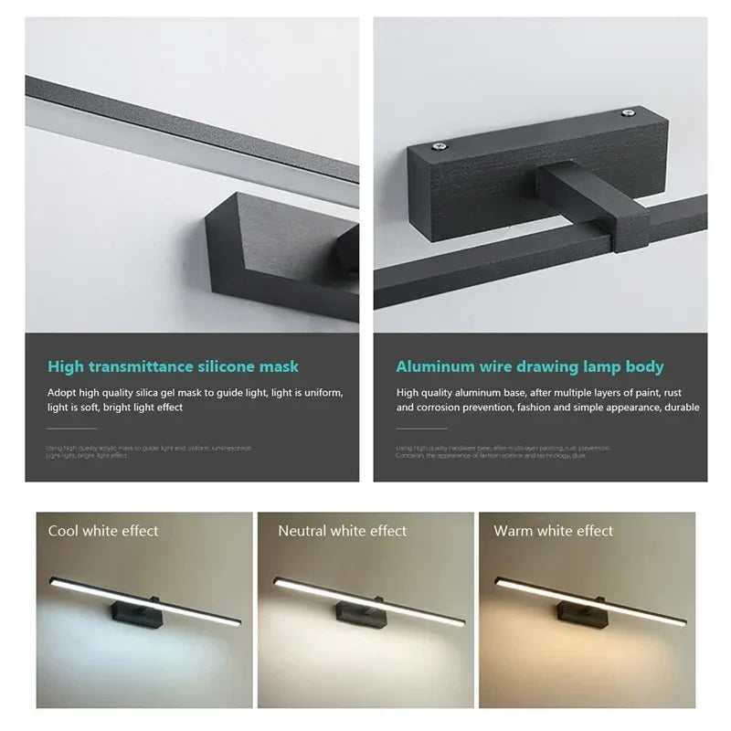 Modern Led Wall Lamp Bathroom Hardwares Sconce Three