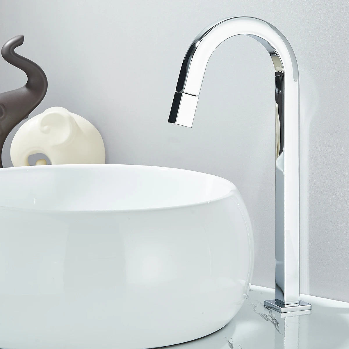 Fmhjfisd Basin Sink Faucet Black/Chrome Deck Mount Cold