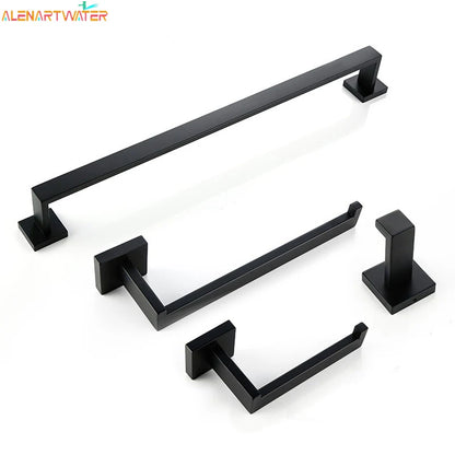 Bathroom Matte Black Wall Shelf Toilet Roll Paper