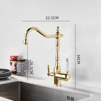 Antique Waterfilter Tap Faucet Gold Mixer Drinking Purify