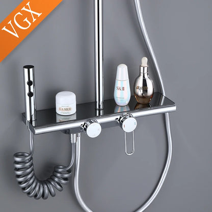Vgx Luxury Chrome Shower System Four-Function Bathroom Shower