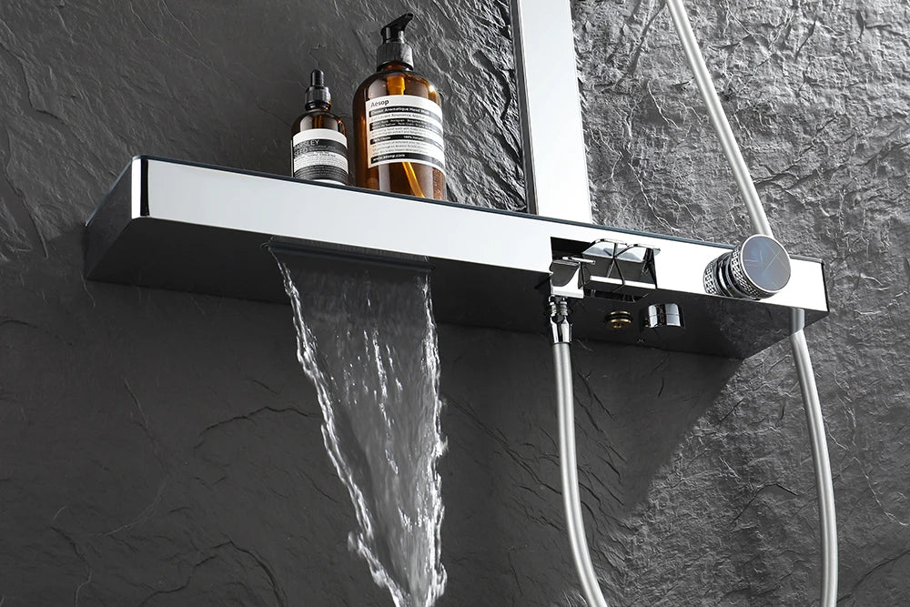 Chrome Digital Piano Bathroom Shower 12 Inch Round