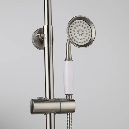Kemaidi Shower Faucets Nickel Brushed Adjustable Rain Shower