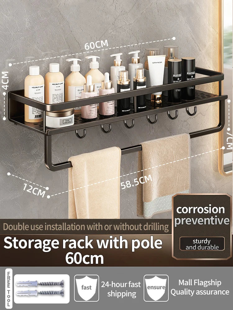 Bathroom Shelf Bathroom Towel Rack Shelves Wall Shower