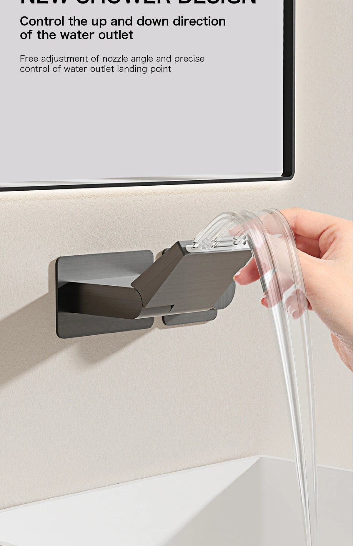 Intelligent Black Brass Bathroom Faucet Led Digital Display