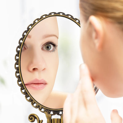 Zinc Alloy Handheld Compact Mirror Makeup Mirror Handle