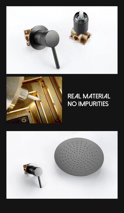 Bathroom Faucet Gunmetal Shower Faucet Wall Mounted 8/10/12