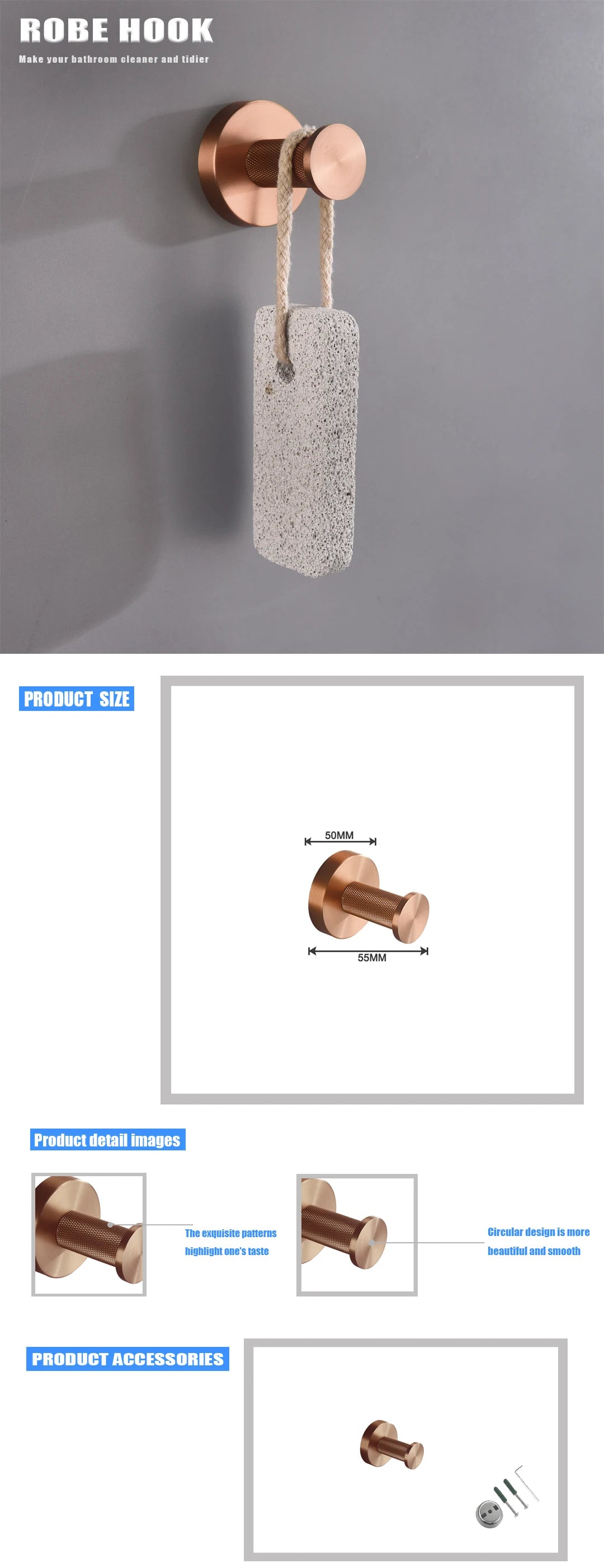 Brushed Rose Gold Toilet Brush Holder Toilet Paper