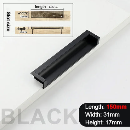 100-400mm Recessed Cabinet Drawer Pull Handle Bathroom Furniture