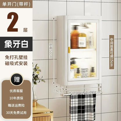 Modern Wall Mounted Bathroom Cabinet White Waterproof Storage