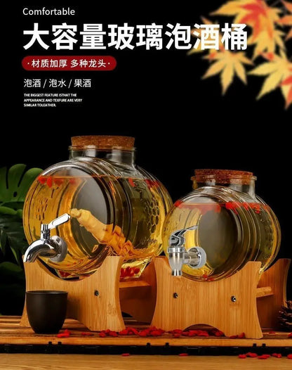 Special Glass Wine Bottle Faucet Fruit Wine Ginseng