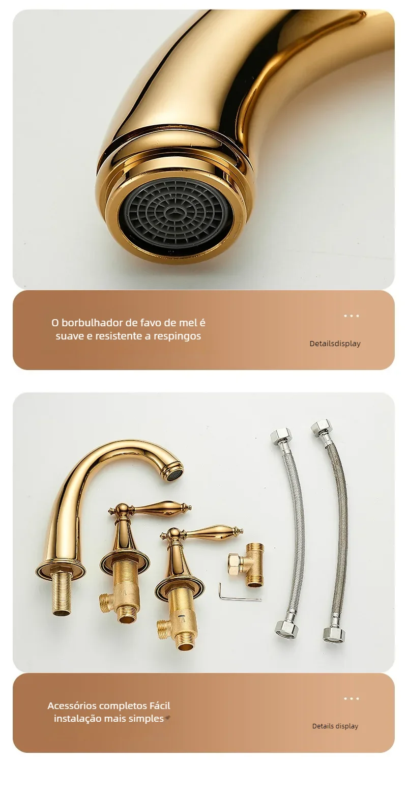 Deck Mounted Fixed Spout Bathroom Basin Faucet Hole