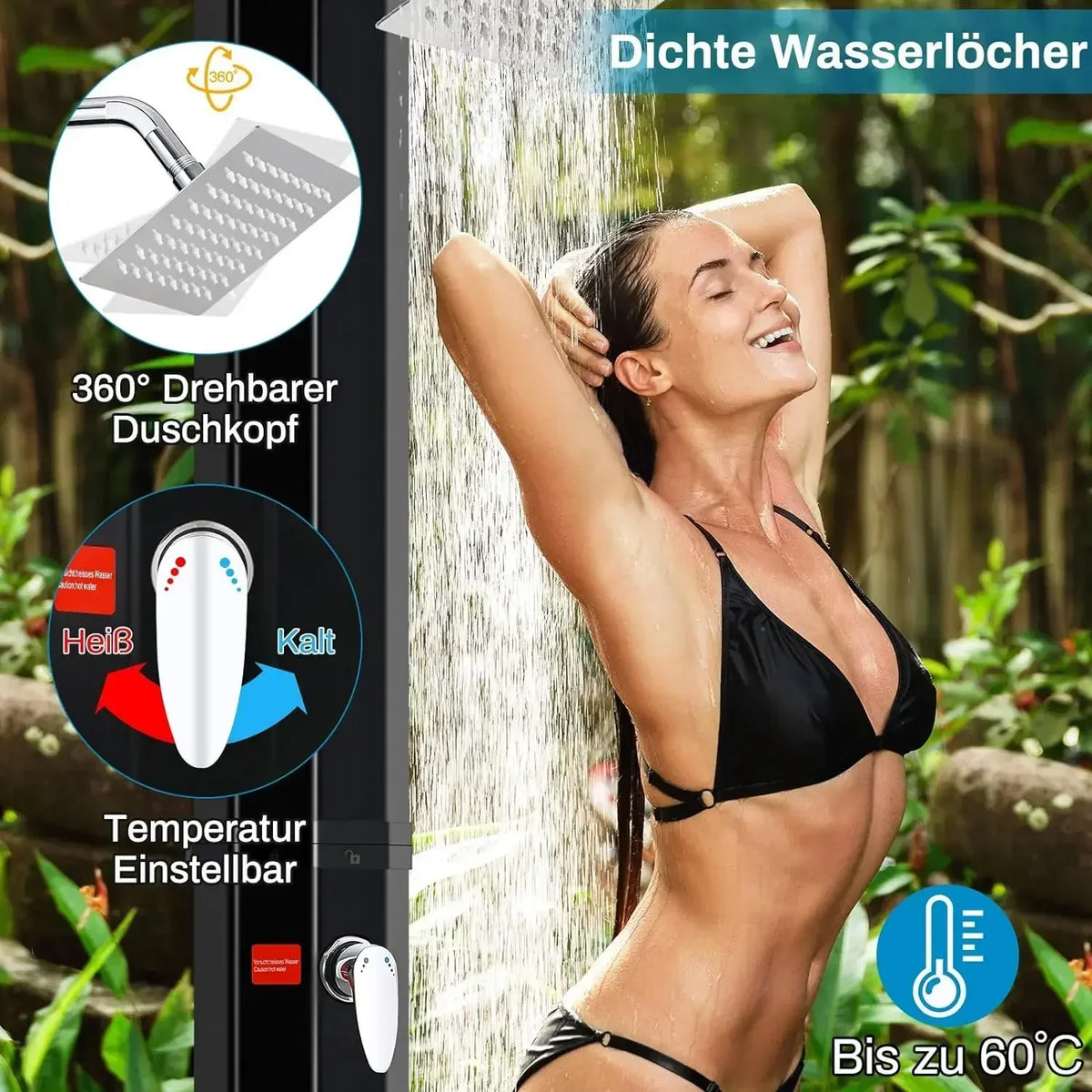 60l Freestanding Outdoor Solar Heated Shower Outdoor Pool