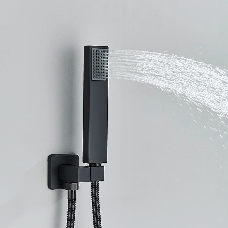 Thermostatic Shower Faucet Wall Concealed Waterfall Rainfall