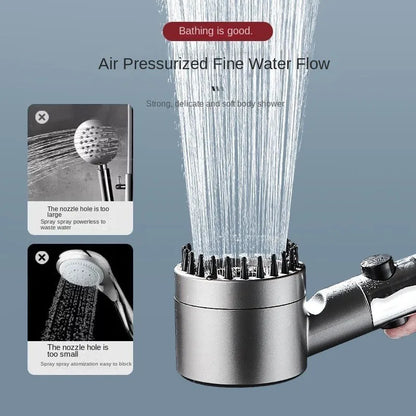 High-Pressure Shower Head 3-Mode Adjustable Spray Massage Brush