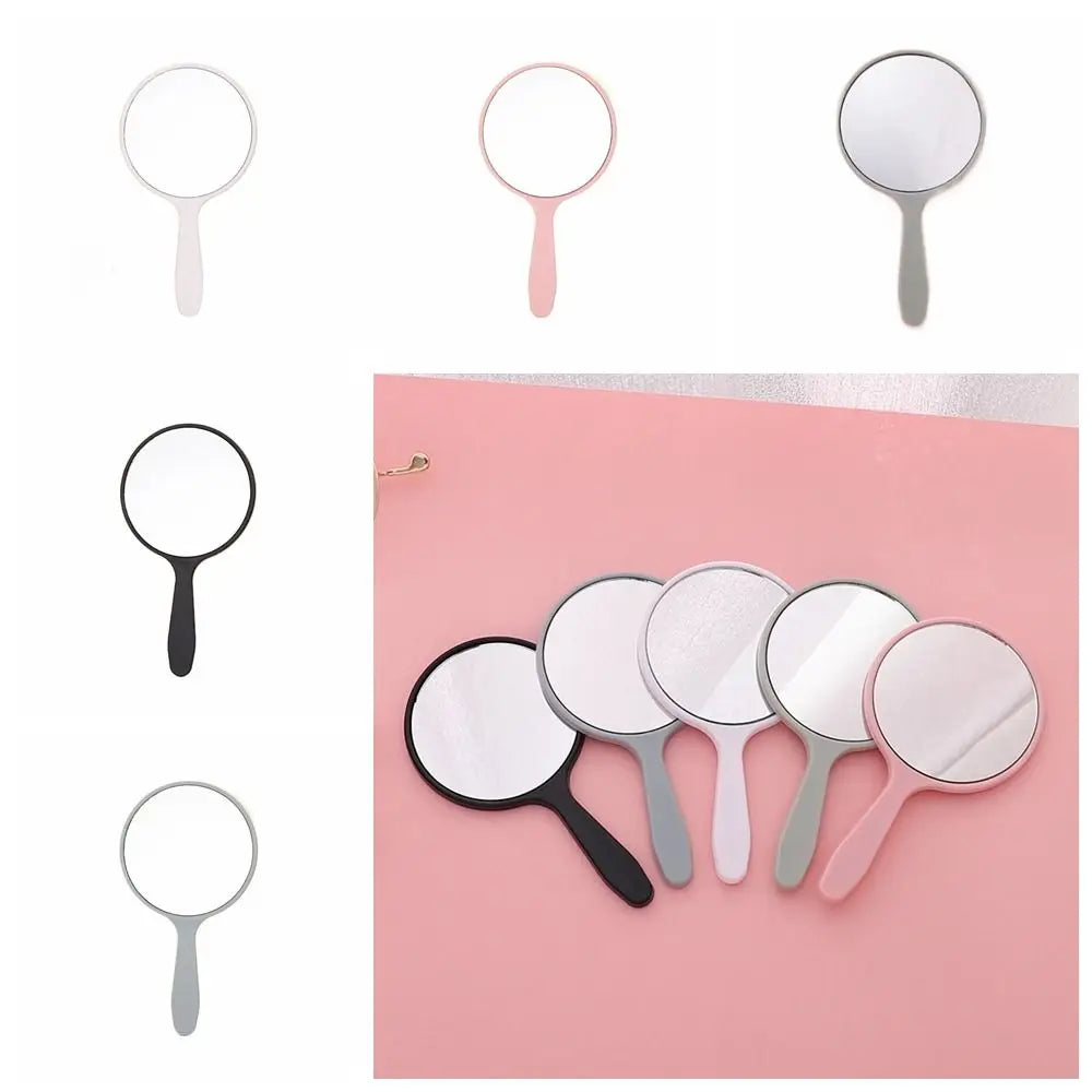1pc Makeup Mirror Durable Handle Handheld Mirror Anti-Fall