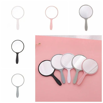 1pc Makeup Mirror Durable Handle Handheld Mirror Anti-Fall