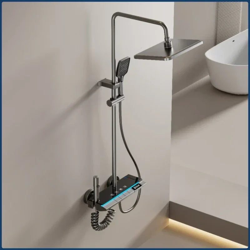 4-Way Rainlfall Shower System Smart Digital Bathroom Shower