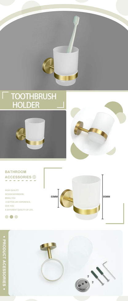 Brushed Gold Wall Mount Shelf Toilet Bath Hardware