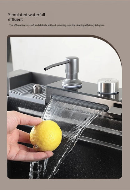 0mm Double Waterfall Sink Embossed Stainless Steel Sink