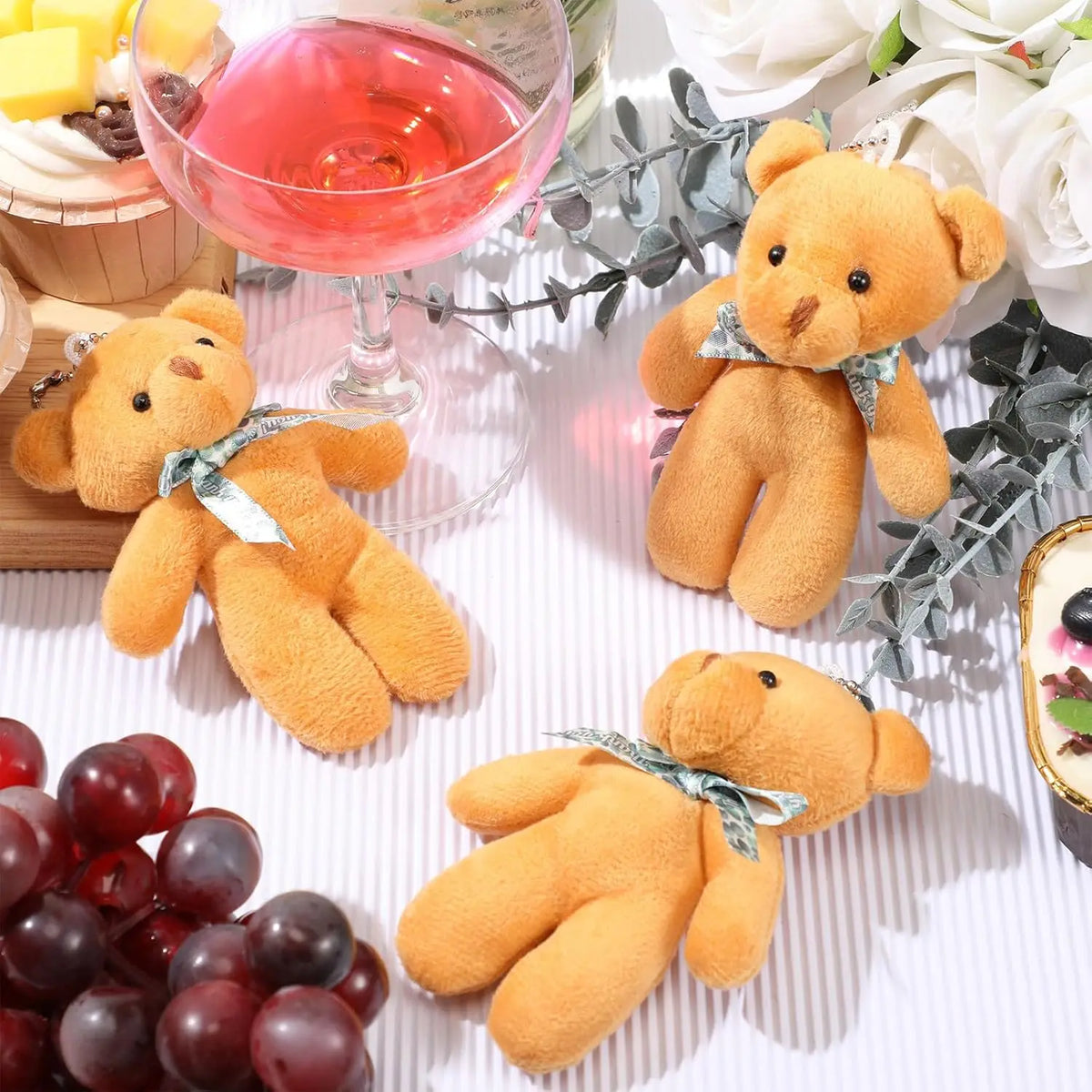 18-120pcs Mini Teddy Bears Bulk Keychain Small Bears