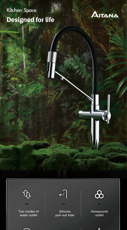 Modern Gun Grey Brass 3-In-1 Hole Faucet Separate