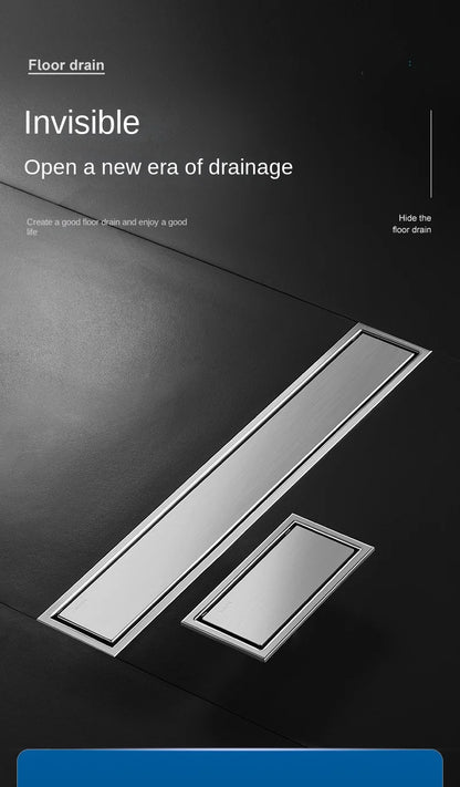 Luxury Hidden 304 Stainless Steel Rectangular Floor Drain