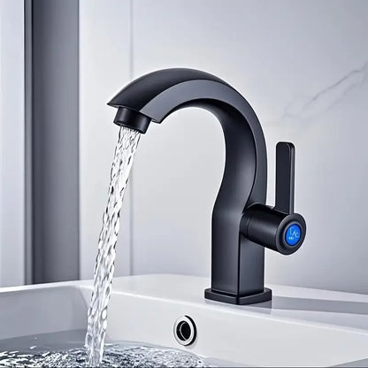 Modern Hole Bathroom Sink Faucet Side Spray Matte