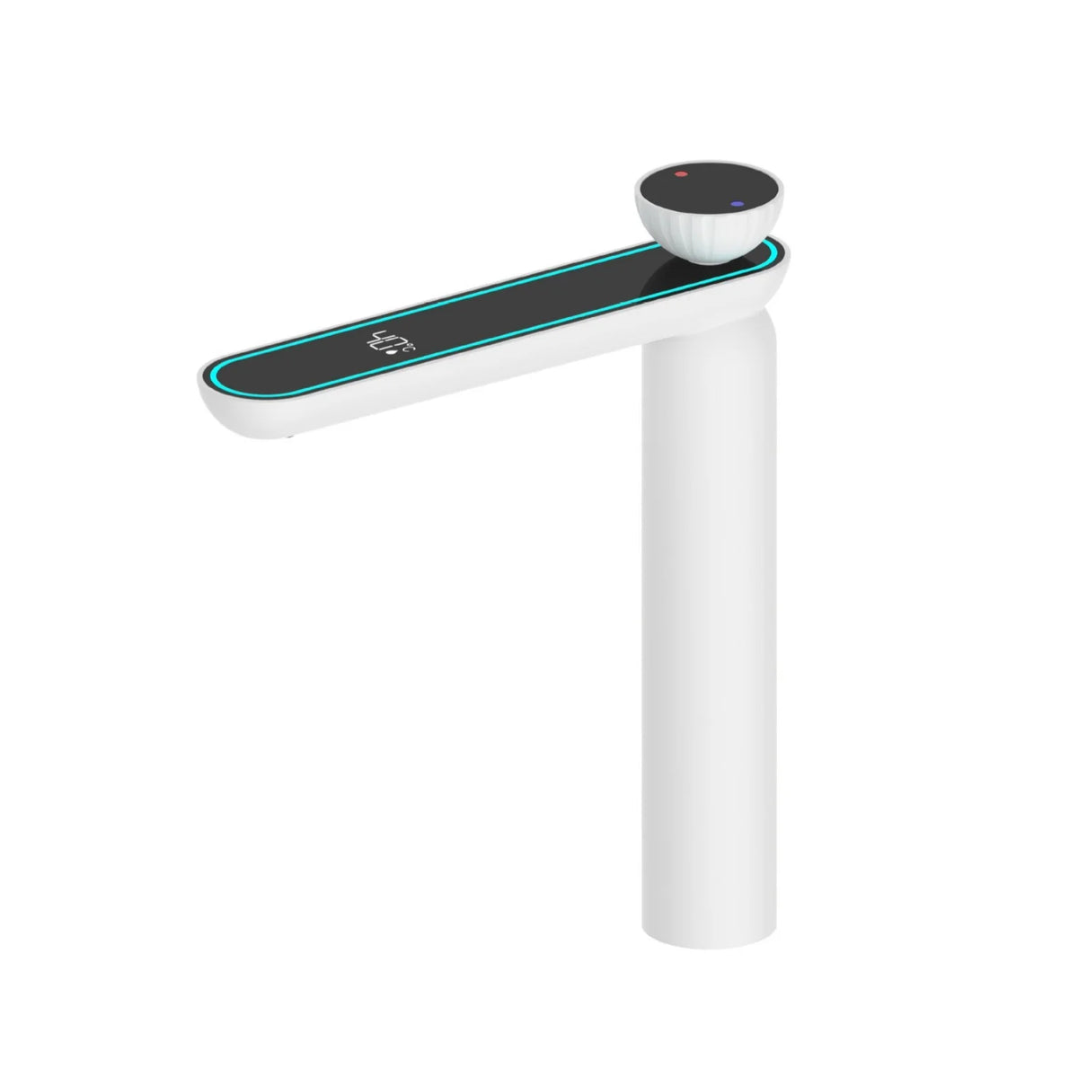 Zappo Gun Gray Digital Display Bathroom Faucet Brass
