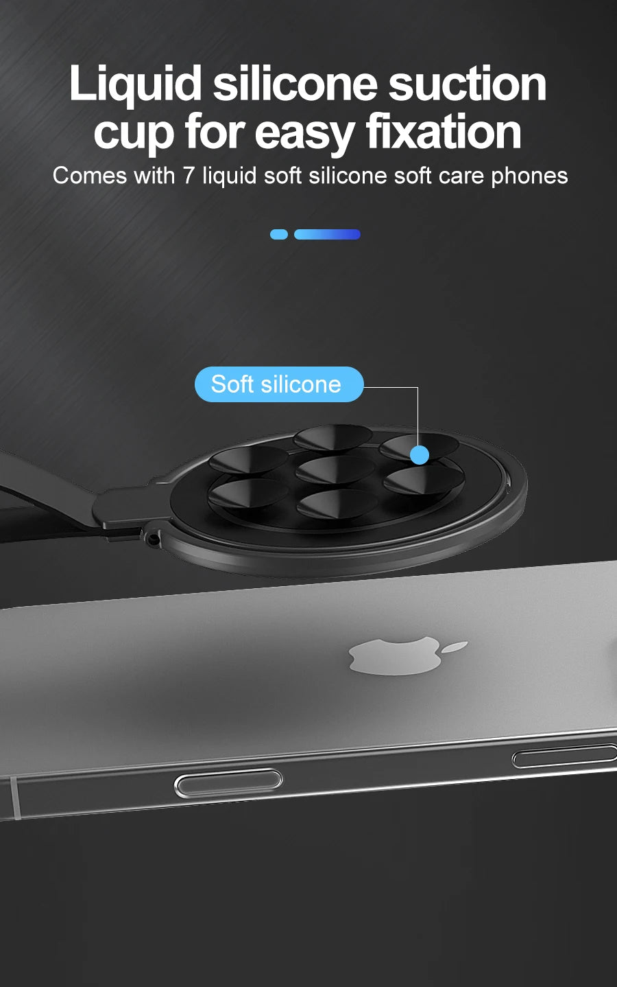 Magnetic Bracket Ring Buckle Phone Stand Silicone Suction