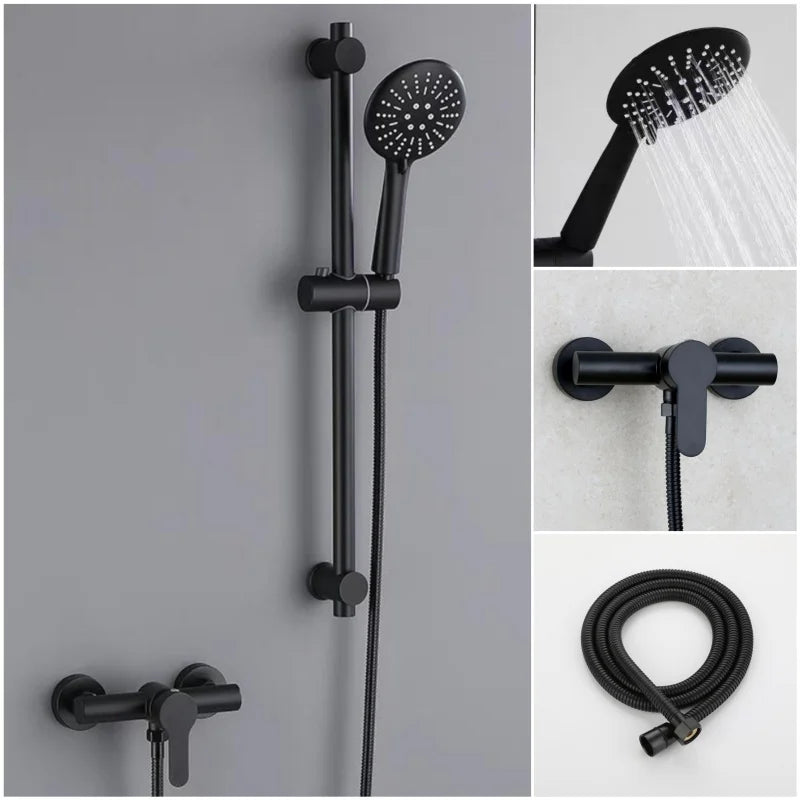 Shower System Faucet 304 Stainless Steel Wall Mount