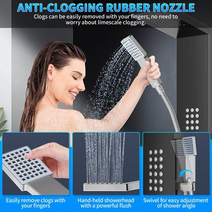 Function Shower Column Panel Stainless Steel Rain Massage